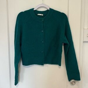 GU Crewneck Button-Front Women's Sweater Cardigan - Teal